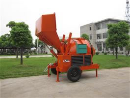 Electrical Reverse Drum Mixer with Hydraulic Hopper